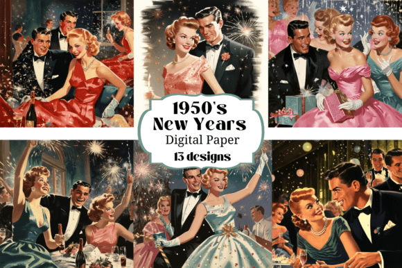Download 1950's Near Year's Eve Party Backgrounds - Year Collection