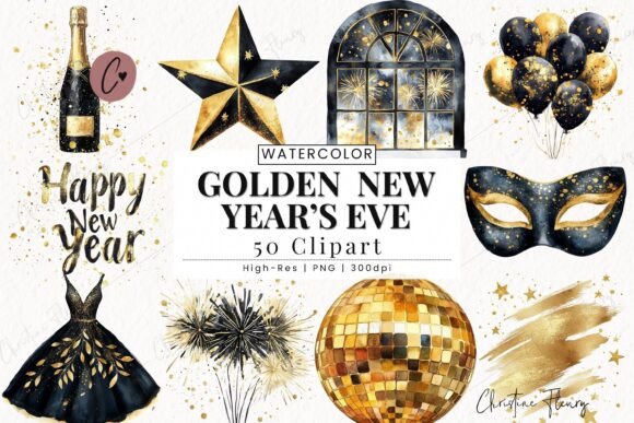 Download Golden New Years Eve Clipart - Year Collection