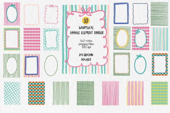 Download Whimsical Doodle Border Frames Set - Border frame Collection