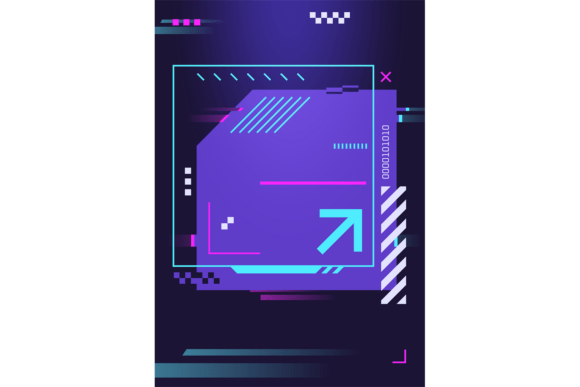 Download Game Frame in Retrowave Style. Blue Neon - Game frame Collection