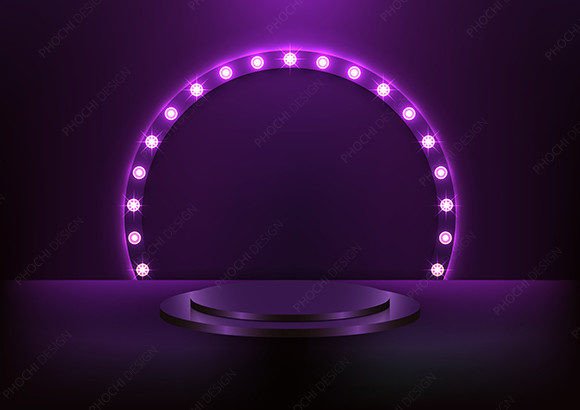 Download 3D Podium Glowing Light Bulb Circle - Glowing light Collection