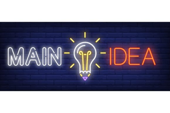 Download Main Idea Neon Text with Glowing Light B - Glowing light Collection